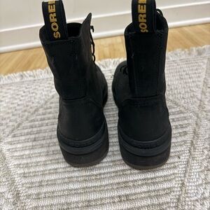 Sorel Black Boots with Gold Accents